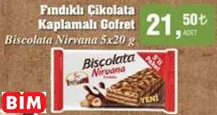 BİSCOLATA NİRVANA FINDIKLI ÇİKOLATA KAPLAMALI GOFRET